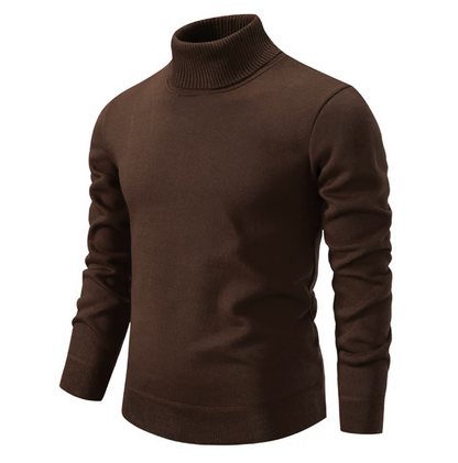 Men’s Ribbed High-Neck Classic Knit Pullover