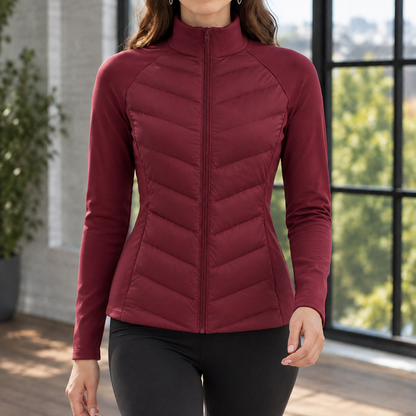 Women’s Chevron Quilted Lightweight Zip Jacket
