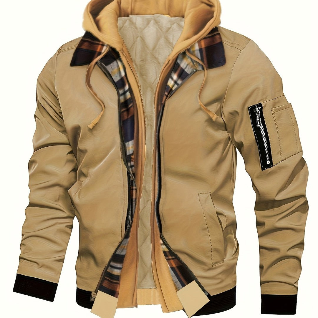 Men’s Warm-Lined Hooded Full-Zip Winter Jacket