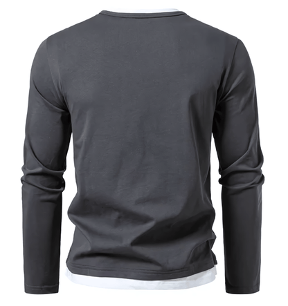 Men’s Slim-Fit Combed Cotton Long-Sleeve Shirt