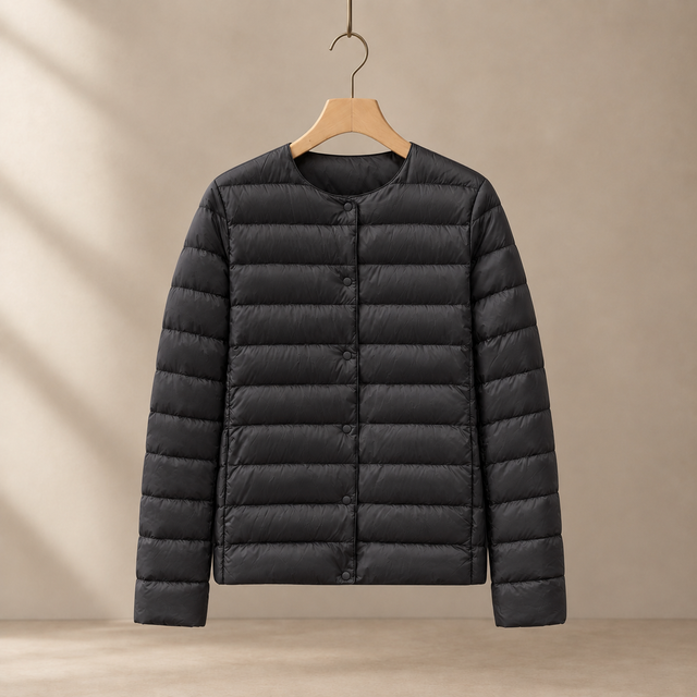 Women’s Slim Quilted Down Snap Jacket