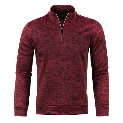 Men’s Heathered Quarter-Zip Mock Neck Sweater