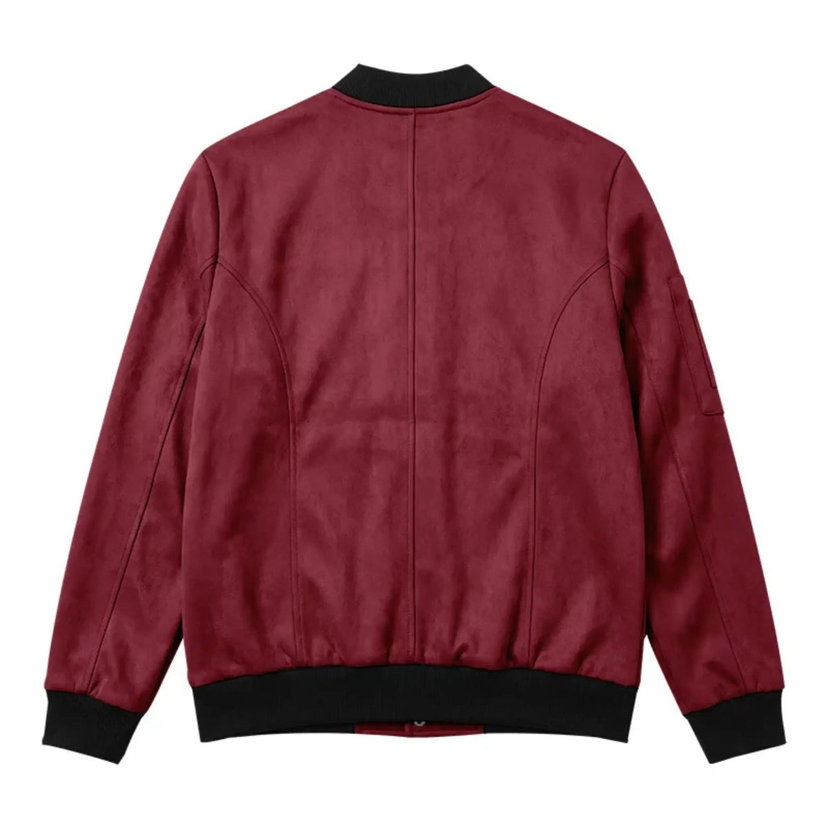 Men’s Suede-Texture Stand Collar Button-Up Jacket