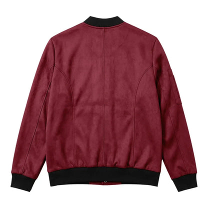 Men’s Suede-Texture Stand Collar Button-Up Jacket