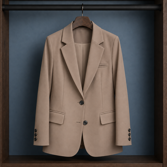Women’s Structured Two-Button Blazer with Notched Lapels
