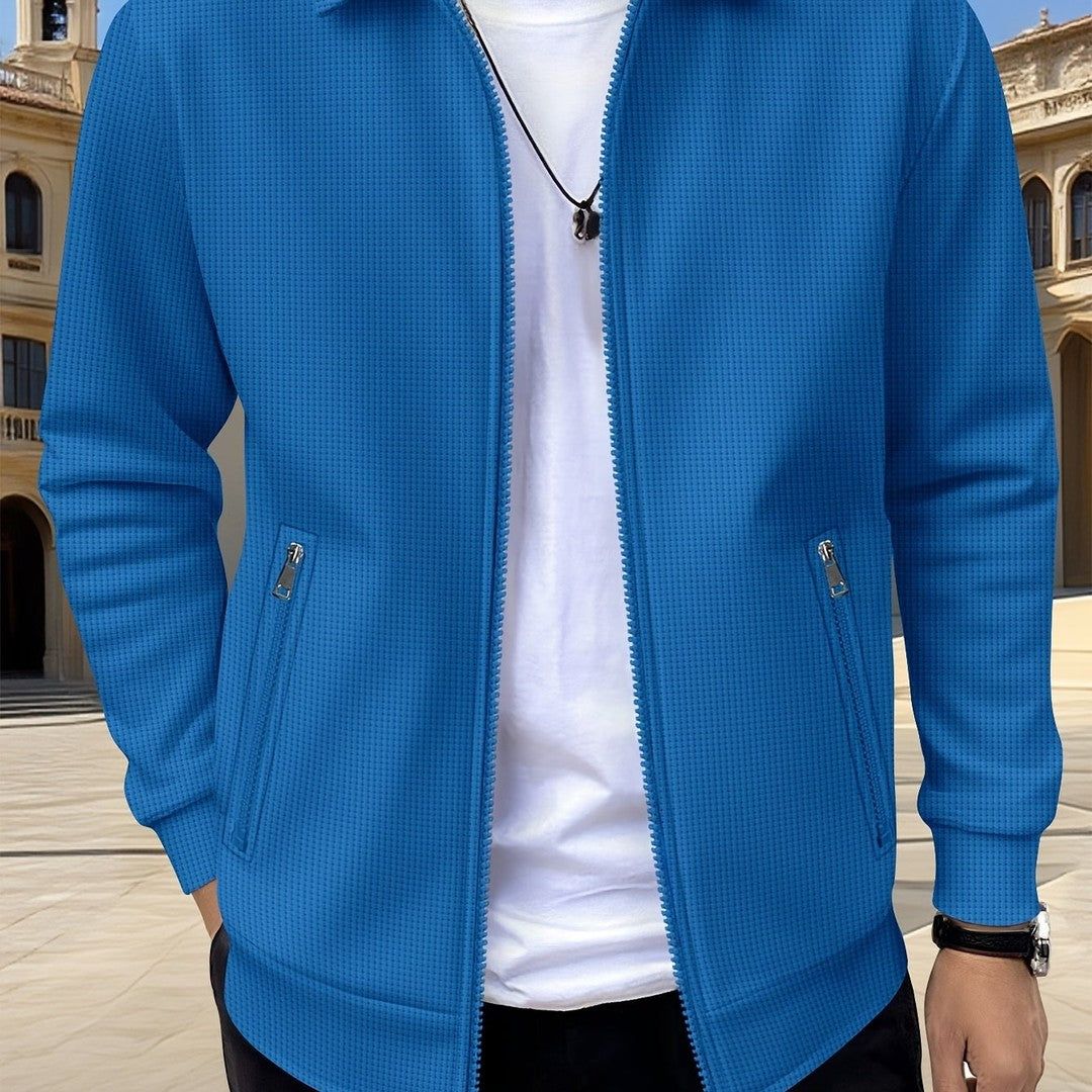 Men’s Textured Casual Full-Zip Everyday Jacket
