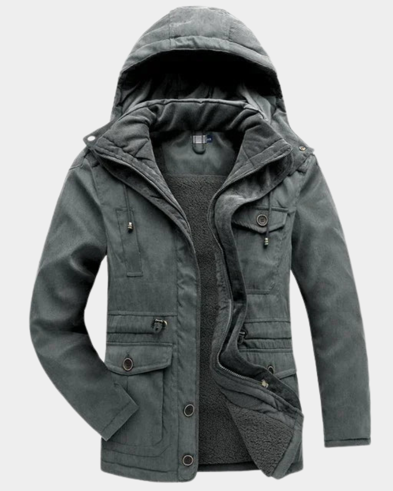 Men’s Detachable-Hood Waterproof Winter Parka