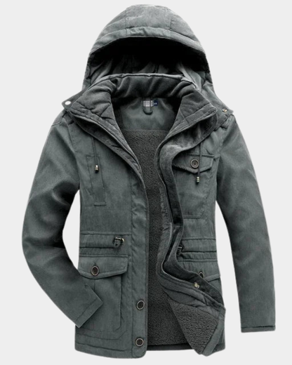 Men’s Detachable-Hood Waterproof Winter Parka