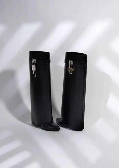 Women’s Tall Vegan Leather Boots with Hidden Wedge Heel