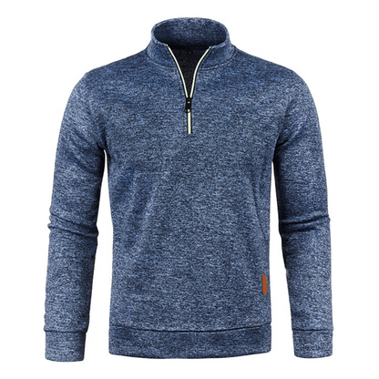 Men’s Heathered Quarter-Zip Mock Neck Sweater