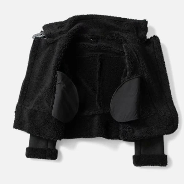 Women’s Suede Moto Jacket with Warm Lambswool Lining