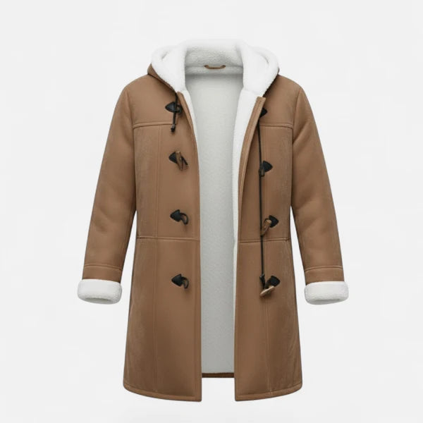 Women’s Hooded Winter Coat with Tailored Button Front and Pockets