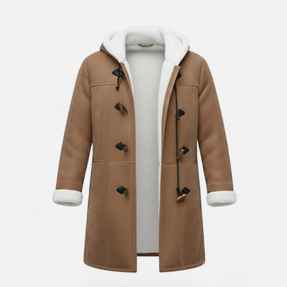 Women’s Hooded Winter Coat with Tailored Button Front and Pockets
