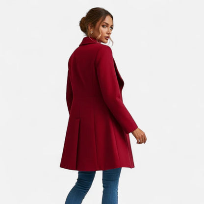 Women’s Tailored Wool-Blend Coat with Classic Lapels