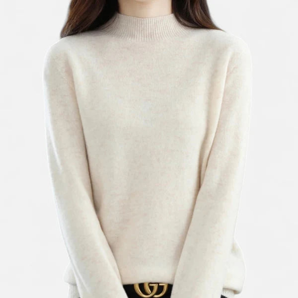 Women’s Pure Wool Half-Neck Warm Knit Pullover Sweater