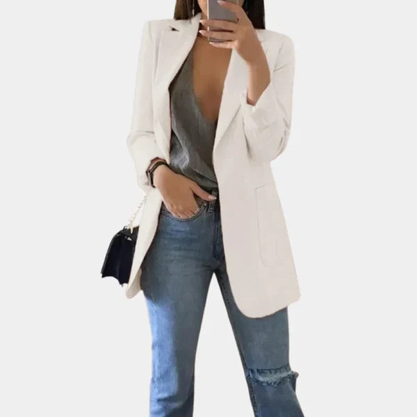 Women’s Longline Structured Blazer with Sleek Tailored Fit