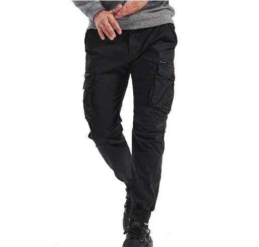 Men’s Slim-Fit Utility Cargo Pants with Elastic Cuffs