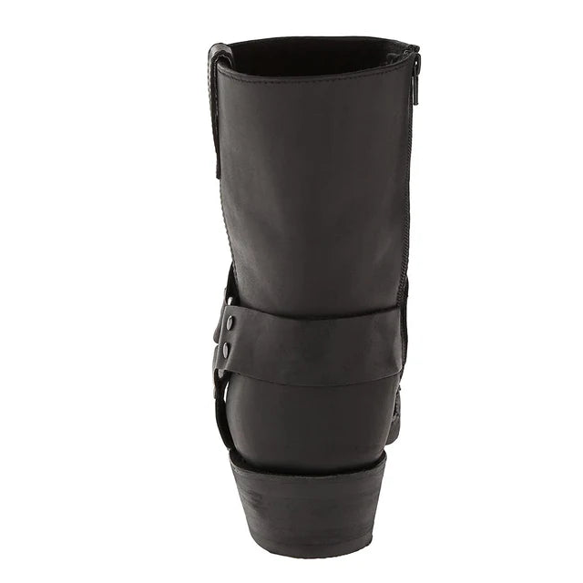 Men’s Rugged Harness Boots with Classic Buckle Strap