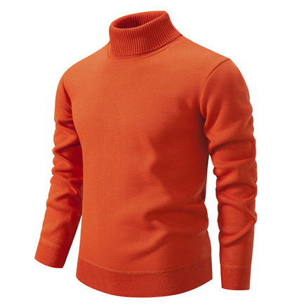 Men’s Ribbed High-Neck Classic Knit Pullover