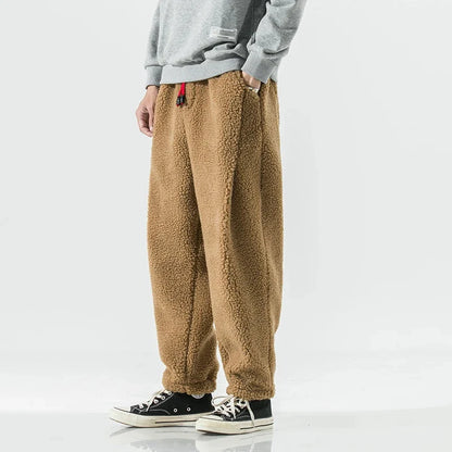 Men’s Soft Fleece Relaxed Pants with Drawstring Waist
