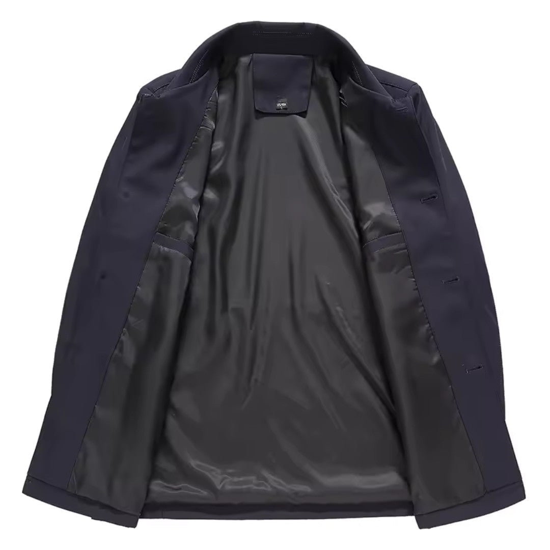 Men’s Longline Wind-Resistant High-Collar Jacket