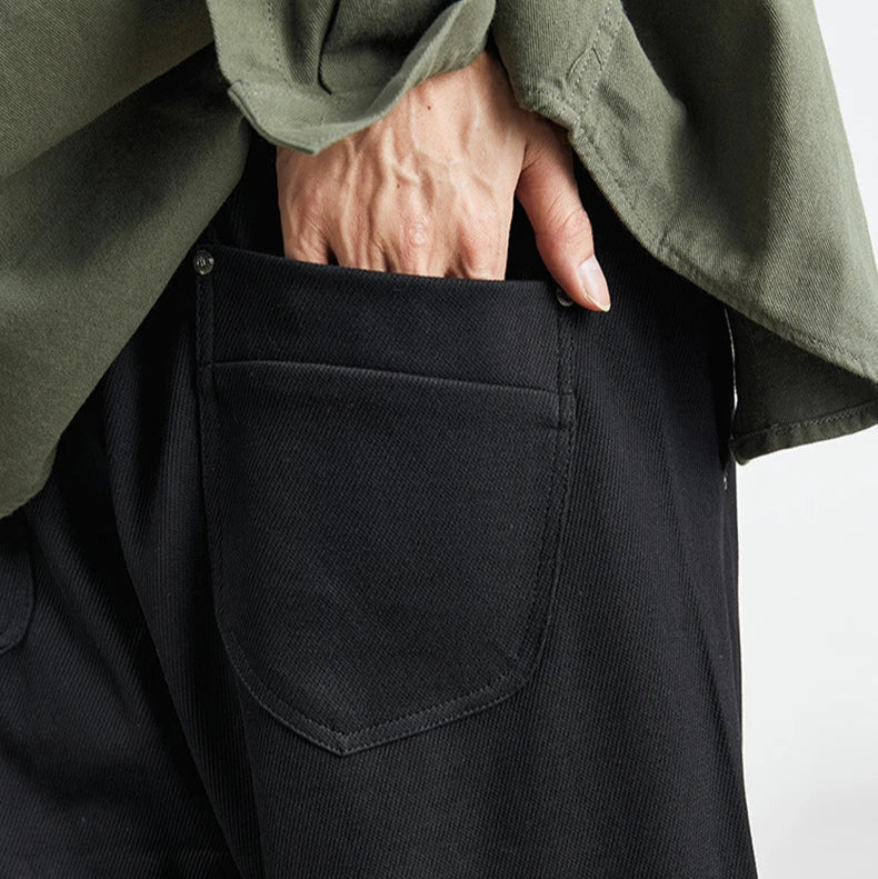 Men’s Wide-Leg Trousers with Tonal Panel Detailing