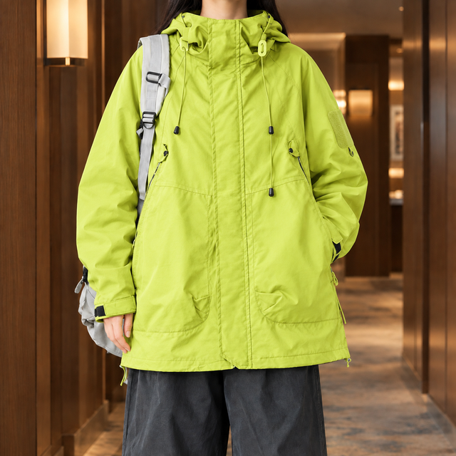 Relaxed Mid-Length Hooded Utility Jacket