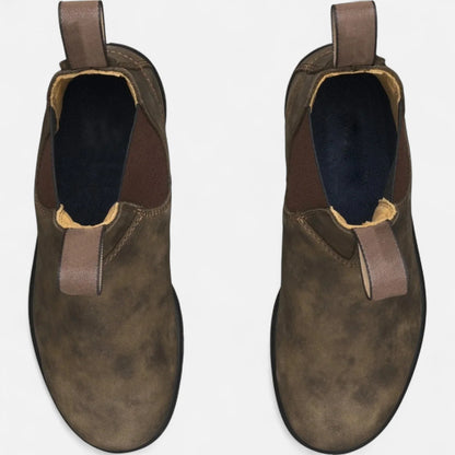 Men’s Classic Leather Chelsea Boots with Elastic Side Panels