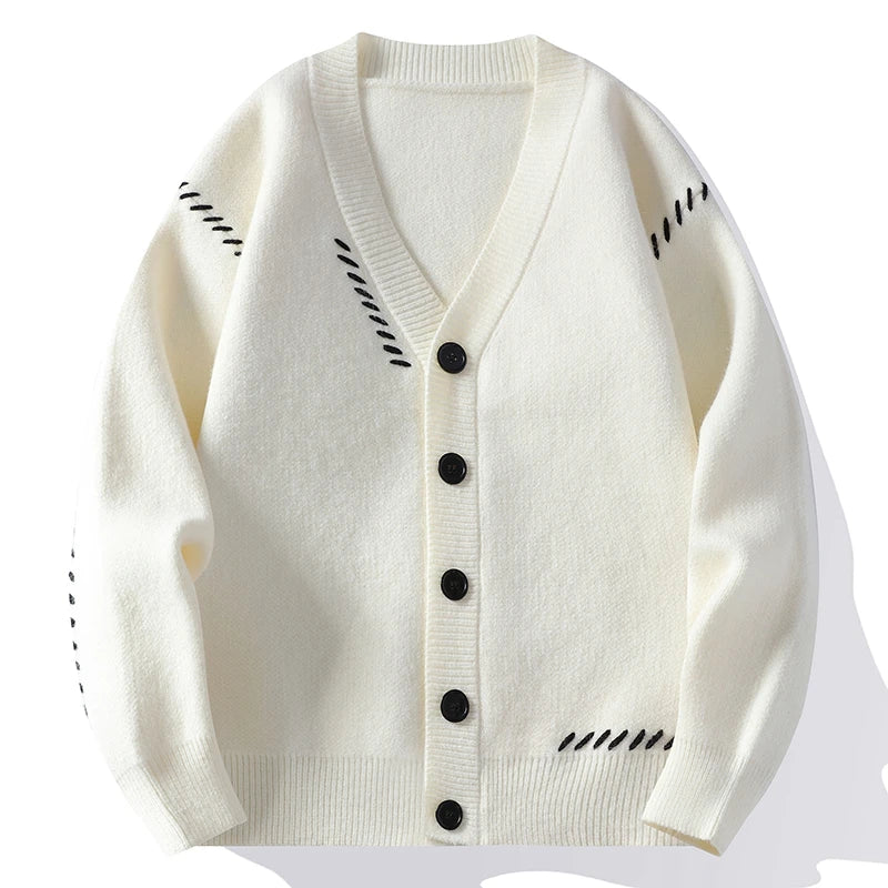 Men’s Embroidered Pattern Lightweight Knit Sweater