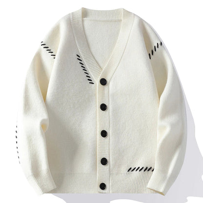 Men’s Embroidered Pattern Lightweight Knit Sweater