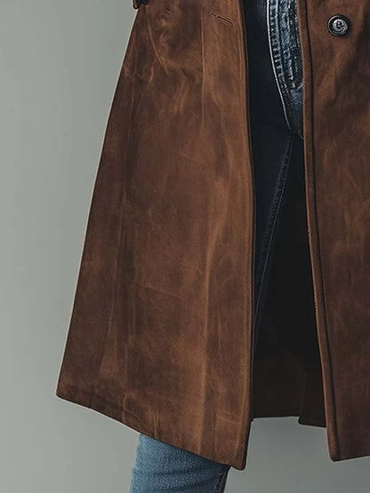 Women’s Longline Double-Breasted Tailored Trench Coat