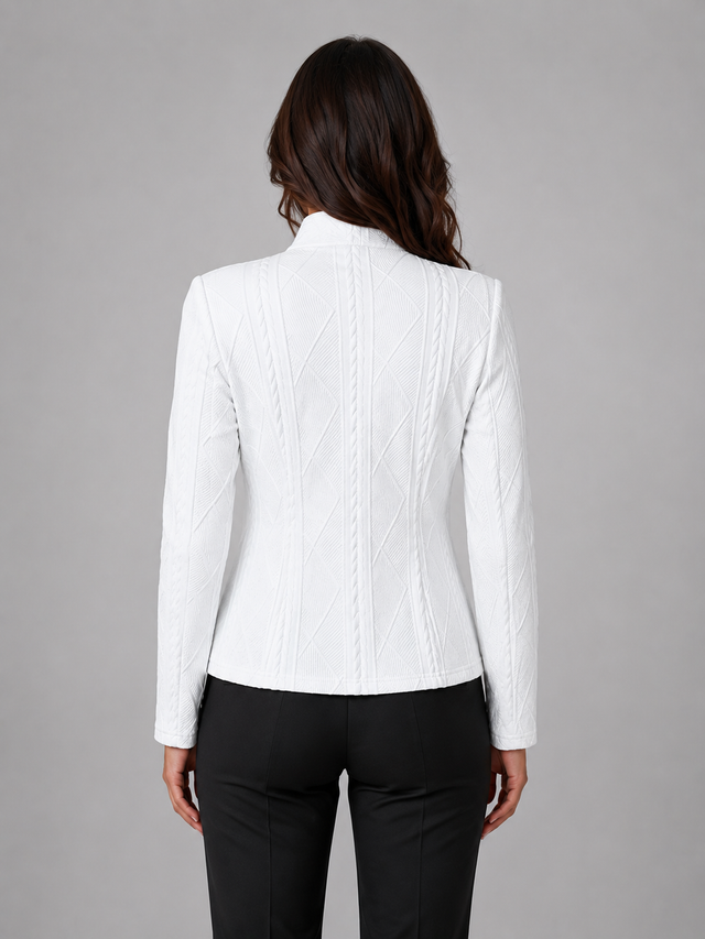 Women’s Textured Tailored Blazer with Defined Waist