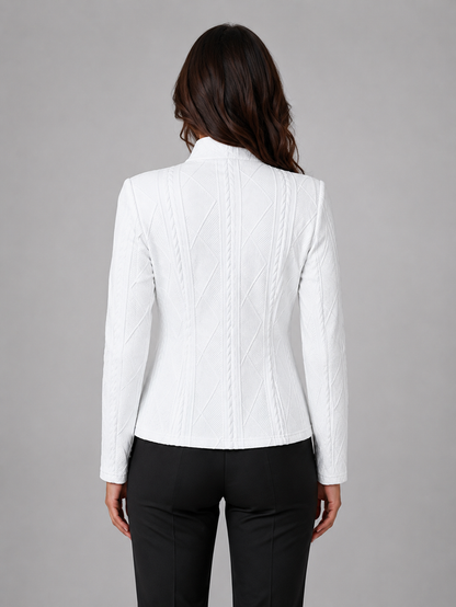Women’s Textured Tailored Blazer with Defined Waist