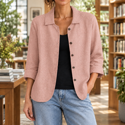 Women’s Soft Woven Relaxed Button Blazer