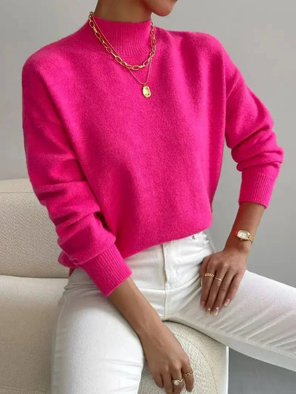Women’s High-Collar Straight Knit Sweater