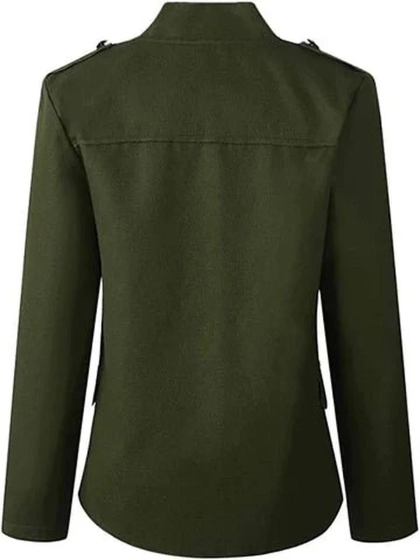 Women’s Structured Short Jacket with Statement Button Front