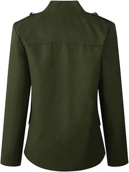Women’s Structured Short Jacket with Statement Button Front