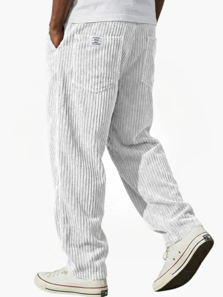 Men’s Relaxed Corduroy Trousers with Drawstring Waist
