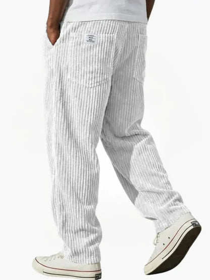 Men’s Relaxed Corduroy Trousers with Drawstring Waist