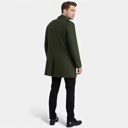 Men’s Textured Wool-Look Mid-Length Zip Coat