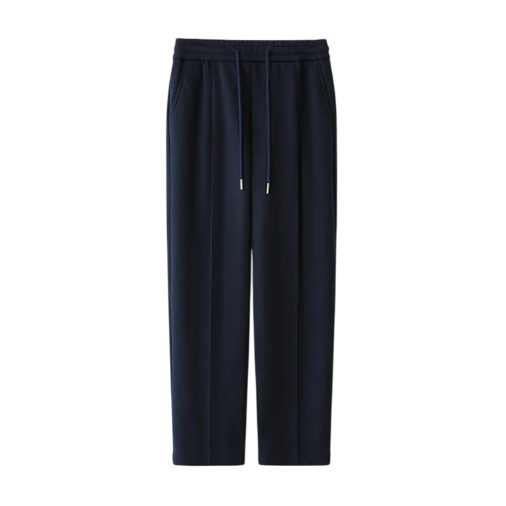Men’s Relaxed Wool Trousers with Tapered Leg