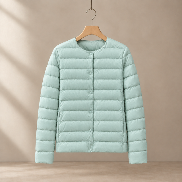 Women’s Slim Quilted Down Snap Jacket