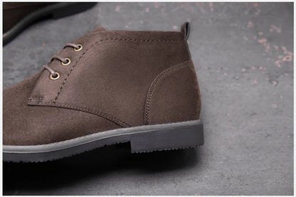 Men’s Elegant Microfiber Chukka Boots with Low Heel
