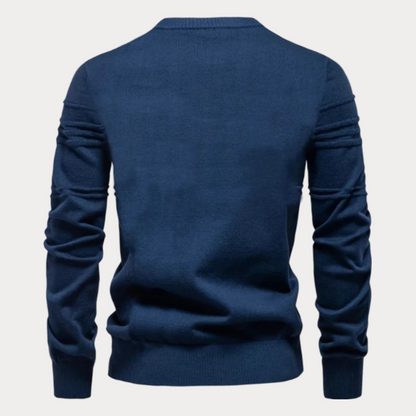 Men’s Contemporary Patterned Knit Crew Neck Pullover