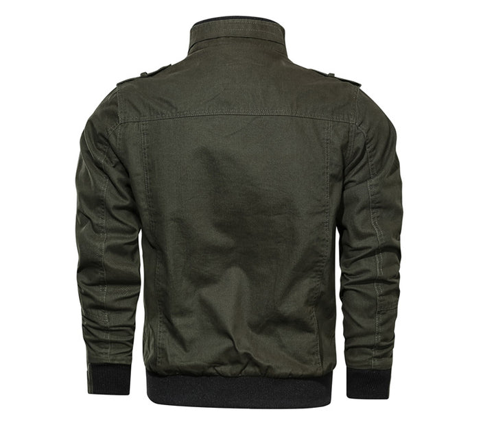 Men's Ribbed-Cuff Utility Windbreaker Jacket