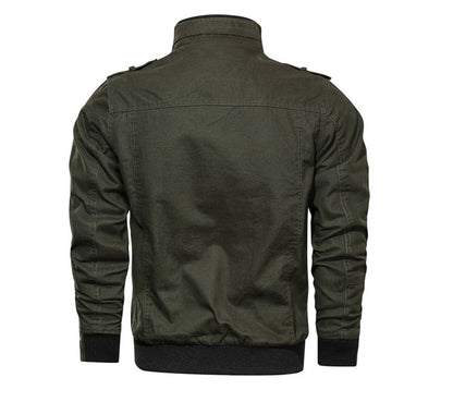 Men's Ribbed-Cuff Utility Windbreaker Jacket
