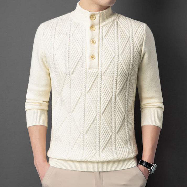 Men’s Merino Wool Textured Half-Zip Sweater