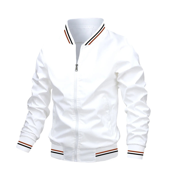 Men’s Lightweight Striped Trim Bomber Jacket