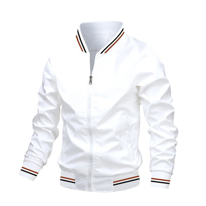 Men’s Lightweight Striped Trim Bomber Jacket