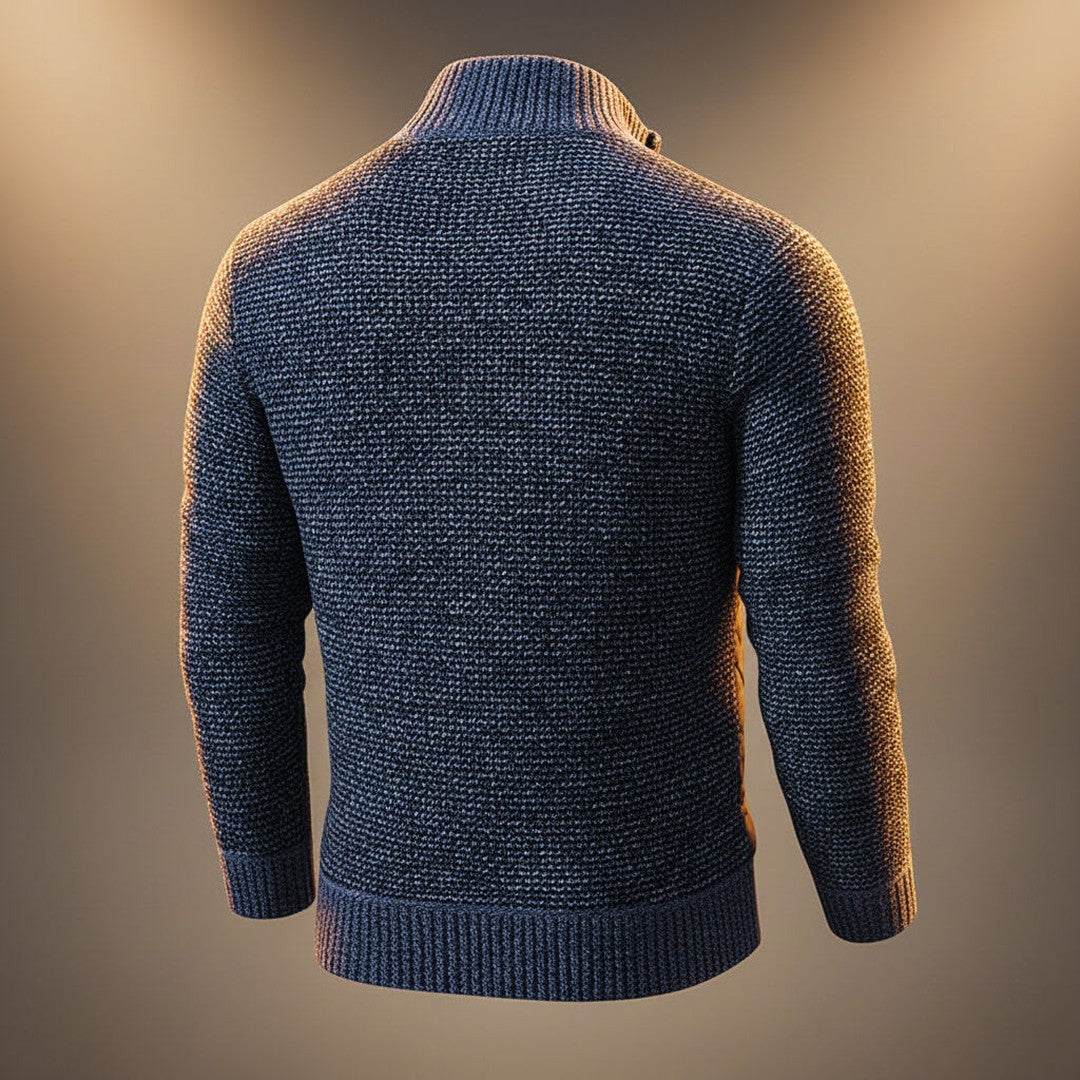 Men’s Chenille Knit Quilted Zip-Front Jacket